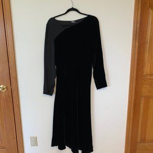 Lafayette 148 Black Velvet and Sheer Dress